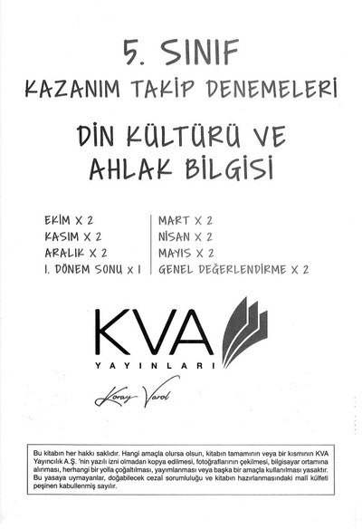 DİN KÜLTÜRÜ VE AHLAK BİLGİSİ KAZANIM TAKİP DENEMELERİ SegaCopy Fotokopi Merkezi