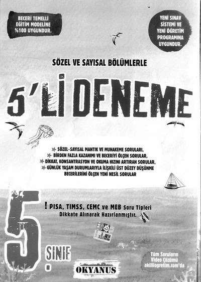 SÖZEL VE SAYISAL BÖLÜMLERLE 5'Lİ DENEME SegaCopy Fotokopi Merkezi