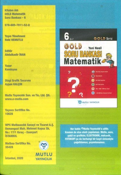 GOLD SORU BANKASI MATEMATİK SegaCopy Fotokopi Merkezi