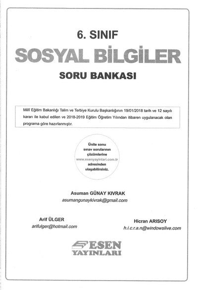 SOSYAL BİLGİLER SORU BANKASI SegaCopy Fotokopi Merkezi