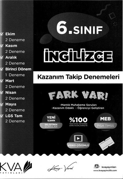 İNGİLİZCE KAZANIM TAKİP DENEMELERİ FARK VAR
