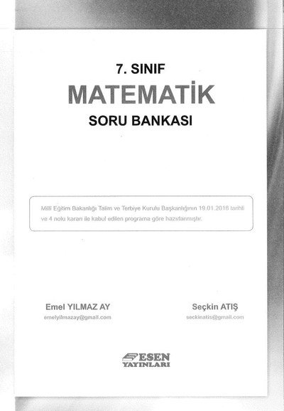 MATEMATİK SORU BANKASI SegaCopy Fotokopi Merkezi