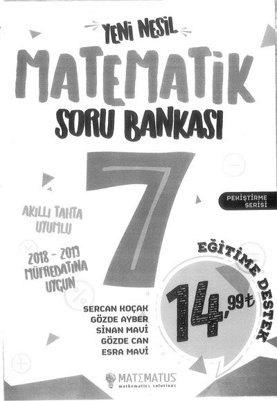 MATEMATİK SORU BANKASI SegaCopy Fotokopi Merkezi