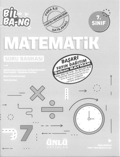 MATEMATİK BİL BA-NG SORU BANKASI SegaCopy Fotokopi Merkezi