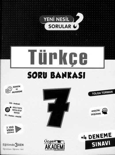 TÜRKÇE SORU BANKASI SegaCopy Fotokopi Merkezi