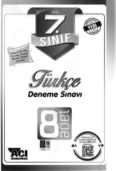 TÜRKÇE DENEME SINAVI 8 ADET SegaCopy Fotokopi Merkezi