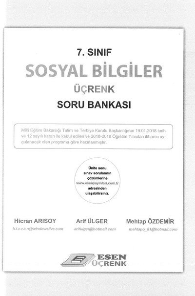 SOSYAL BİLGİLER ÜÇRENK SORU BANKASI SegaCopy Fotokopi Merkezi