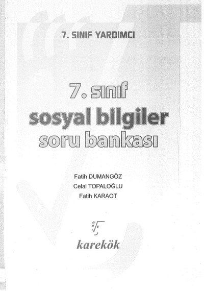 SOSYAL BİLGİLER SORU BANKASI SegaCopy Fotokopi Merkezi