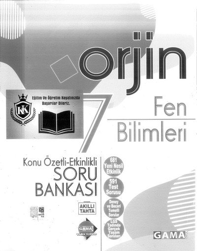 ORJİN FEN BİLİMLERİ SORU BANKASI SegaCopy Fotokopi Merkezi