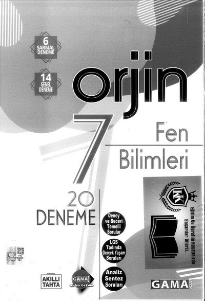 ORJİN FEN BİLİMLERİ 20 DENEME SegaCopy Fotokopi Merkezi