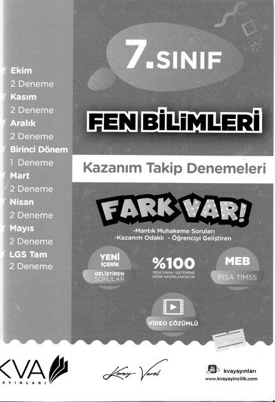 FEN BİLİMLERİ KAZANIM TAKİP DENEMELERİ FARK VAR