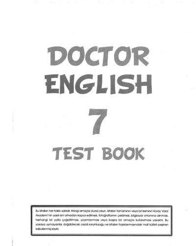 DOCTOR ENGLISH TEST BOOK SegaCopy Fotokopi Merkezi