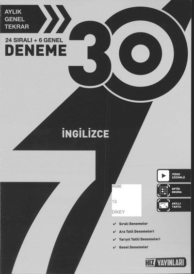 30 DENEME İNGİLİZCE