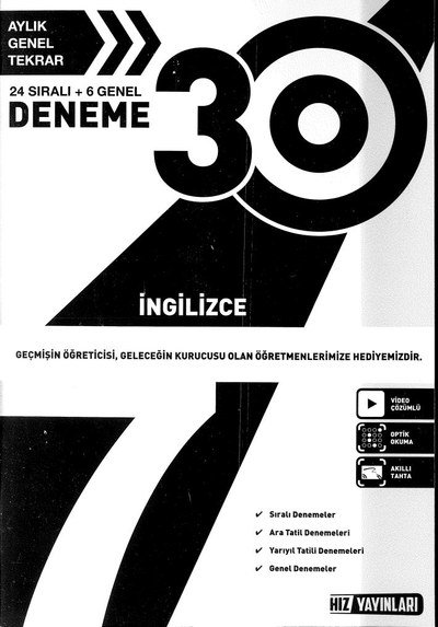 30 DENEME İNGİLİZCE