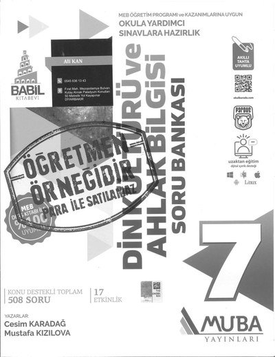 DİN KÜLTÜRÜ VE AHLAK BİLGİSİ SORU BANKASI SegaCopy Fotokopi Merkezi