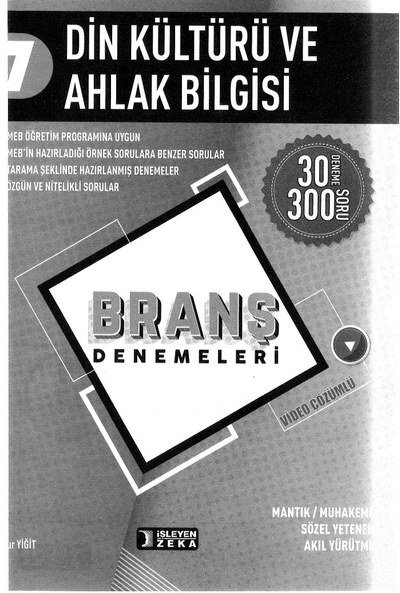 DİN KÜLTÜRÜ VE AHLAK BİLGİSİ BRANŞ DENEMELERİ SegaCopy Fotokopi Merkezi