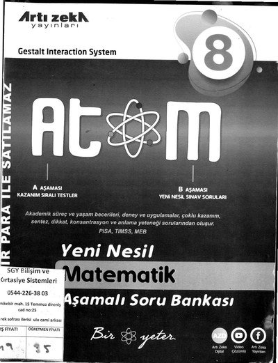 ATOM YENİ NESİL AŞAMALI SORU BANKASI SegaCopy Fotokopi Merkezi