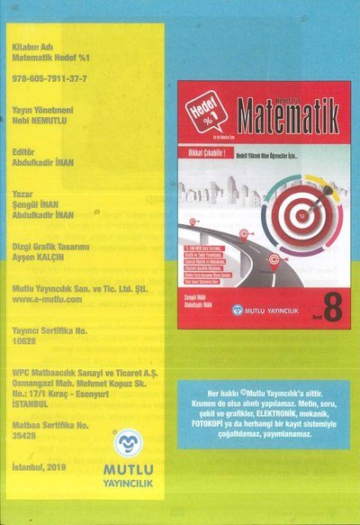 MATEMATİK HEDEF %1 SegaCopy Fotokopi Merkezi