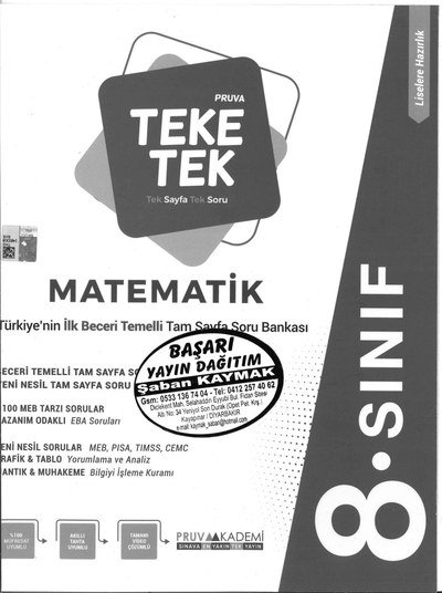 TEKE TEK PRUVA MATEMAİK SegaCopy Fotokopi Merkezi