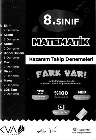 MATEMATİK KAZANIM TAKİP DENEMELERİ FARK VAR