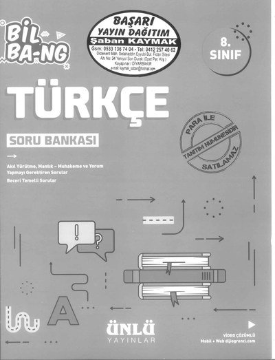 TÜRKÇE BİL BA-NG SORU BANKASI