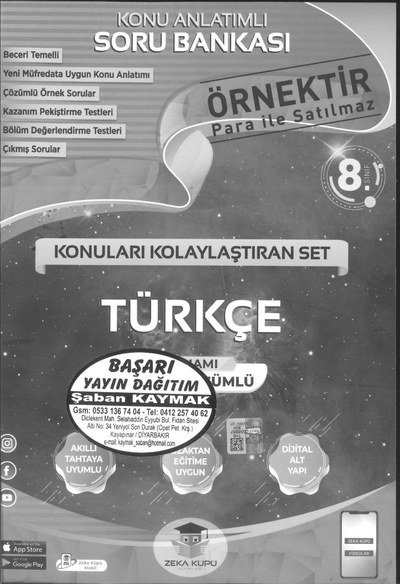 KONU ANLATIMLI SORU BANKASI TÜRKÇE SegaCopy Fotokopi Merkezi