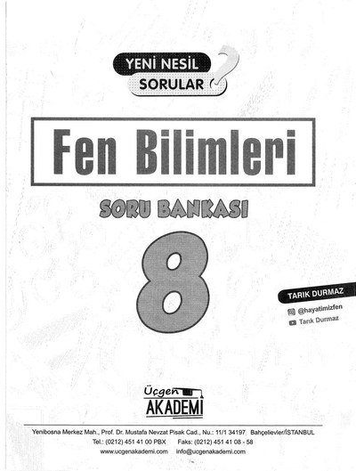 FEN BİLİMLERİ SORU BANKASI