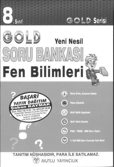 GOLD SORU BANKASI FEN BİLİMLERİ SegaCopy Fotokopi Merkezi