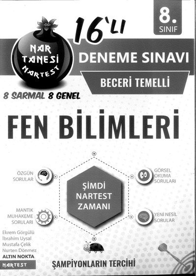 16'LI DENEME SINAVI FEN BİLİMLERİ SegaCopy Fotokopi Merkezi