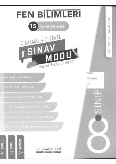 15 BRANŞ DENEMESİ SINAV MODU FEN BİLİMLERİ