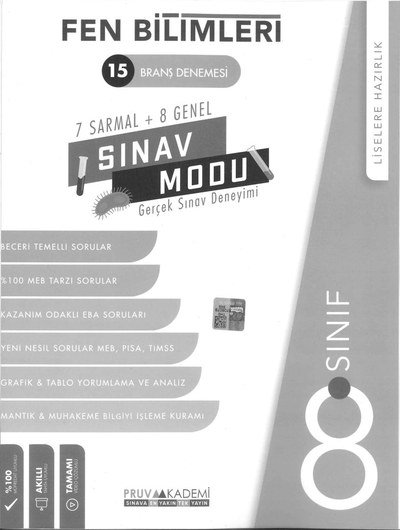 FEN BİLİMLERİ 15 BRANŞ DENEMESİ SINAV MODU SegaCopy Fotokopi Merkezi