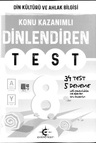 KONU KAZANIMLI DİN KÜLTÜRÜ VE AHLAK BİLİGİSİ TEST SegaCopy Fotokopi Merkezi