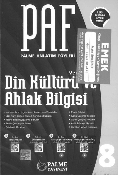 PAF DİN KÜLTÜRÜ VE AHLAK BİLGİSİ SegaCopy Fotokopi Merkezi