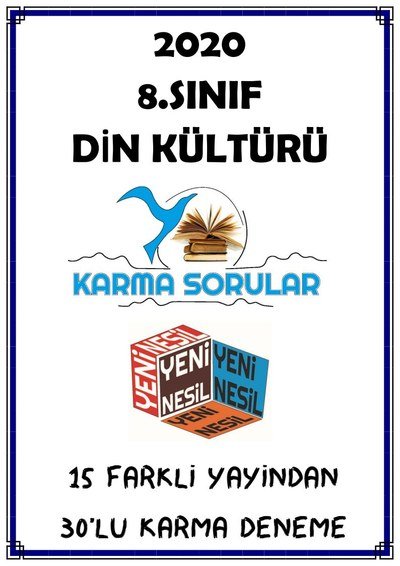 DİN KÜLTÜRÜ 15 FARKLI YAYINDAN 30'LU KARMA DENEME SegaCopy Fotokopi Merkezi