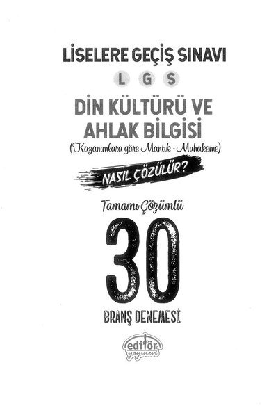 DİN KÜLTÜRÜ VE AHLAK BİLGİSİ TAMAMI ÇÖZÜMLÜ 30 BRANŞ DENEMESİ SegaCopy Fotokopi Merkezi
