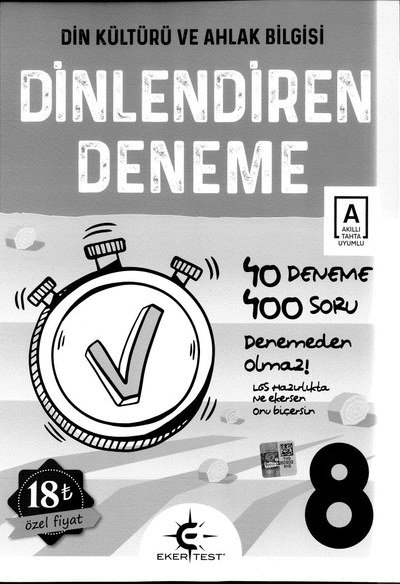DİN KÜLTÜRÜ VE AHLAK BİLGİSİ DİNLENDİREN DENEME 40 DENEME