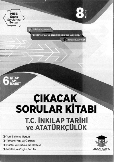 ÇIKACAK SORULAR KİTABI T.C. İNKILAP TARİHİ VE ATATÜRKÇÜLÜK SegaCopy Fotokopi Merkezi