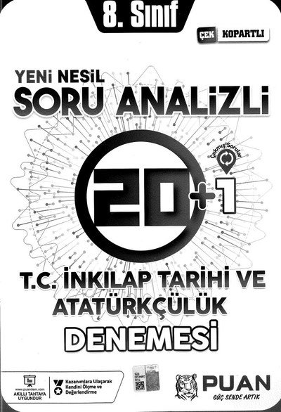 YENİ NESİL SORU ANALİZİ 20+1 T.C. İNKILAP TARİHİ VE ATATÜRKÇÜLÜK DENEMESİ SegaCopy Fotokopi Merkezi