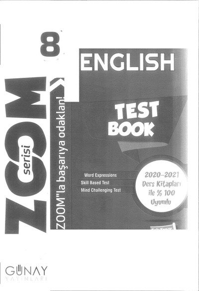 ENGLISH TEST BOOK ZOOM SERİSİ SegaCopy Fotokopi Merkezi