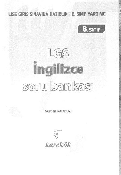 LGS İNGİLİZCE SORU BANKASI SegaCopy Fotokopi Merkezi