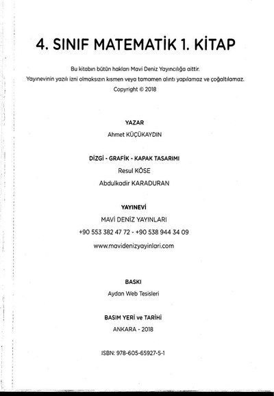 MATEMATİK 1. KİTAP SegaCopy Fotokopi Merkezi