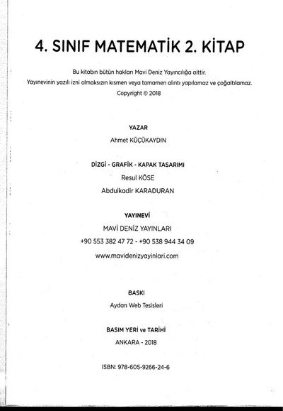 MATEMATİK 2. KİTAP SegaCopy Fotokopi Merkezi