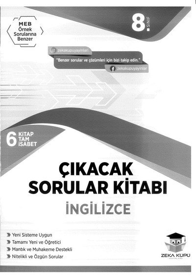 ÇIKACAK SORULAR KİTABI İNGİLİZCE SegaCopy Fotokopi Merkezi