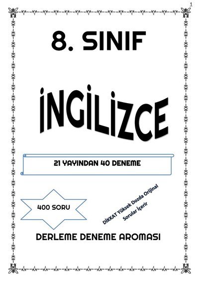 İNGİLİZCE 21 YAYINDAN 40 DENEME