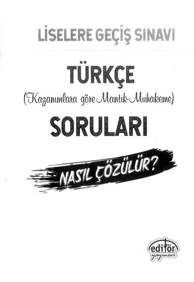 TÜRKÇE KAZANIMLARA GÖRE MANTIK MUHAKEME SORULARI SegaCopy Fotokopi Merkezi