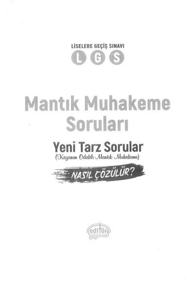 LGS MANTIK MUHAKEME SORULARI YENİ TARZ SORULAR SegaCopy Fotokopi Merkezi