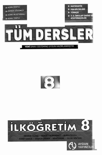 TÜM DERSLER SORU BANKASI KONU ÖZETLİ SegaCopy Fotokopi Merkezi
