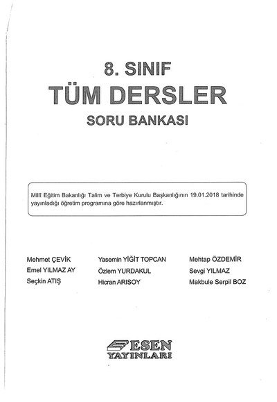 TÜM DERSLER SORU BANKASI SegaCopy Fotokopi Merkezi