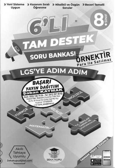 6'LI TAM DESTEK SORU BANKASI LGS'YE ADIM ADIM SegaCopy Fotokopi Merkezi