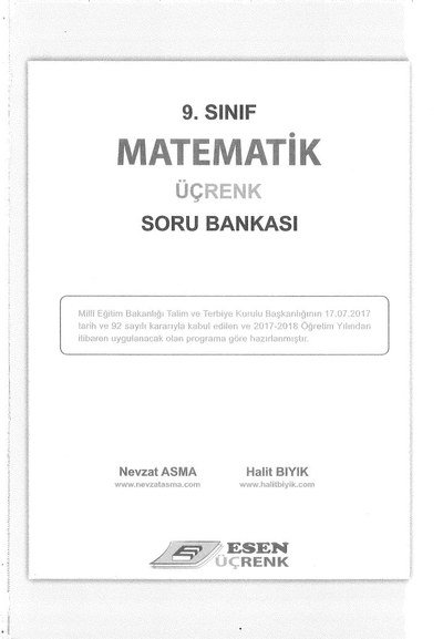 MATEMATİK ÜÇRENK SORU BANKASI SegaCopy Fotokopi Merkezi